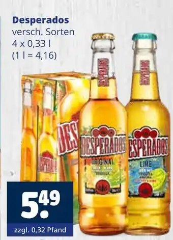 Getränkewelt Desperados original oder lime Angebot