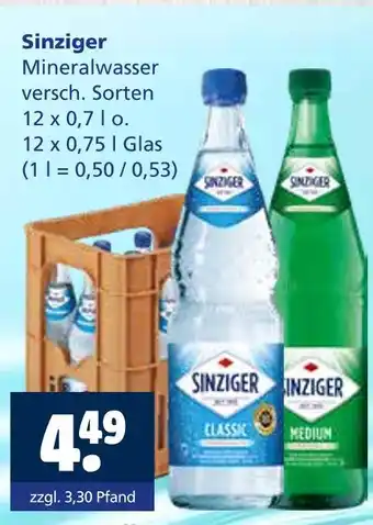 Getränkewelt Sinziger mineralwasser Angebot