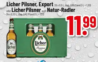 trinkgut Licher pilsner, export oder pilsner auch natur-radler Angebot