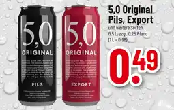 trinkgut 5,0 original pils oder export Angebot