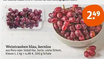 tegut Weintrauben blau, kernlos Angebot