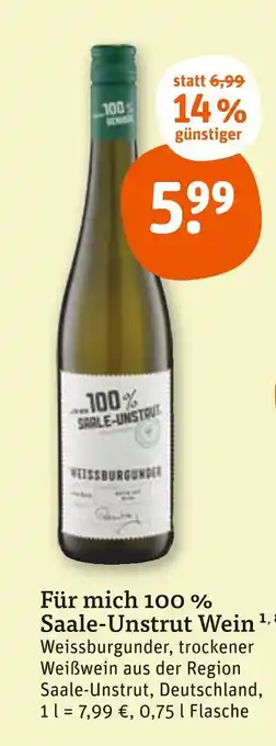 tegut Für mich 100 % saale-unstrut wein Angebot