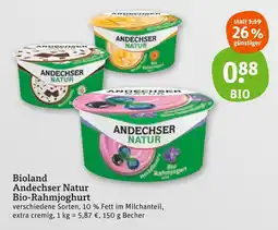 tegut Andechser natur bio-rahmjoghurt Angebot