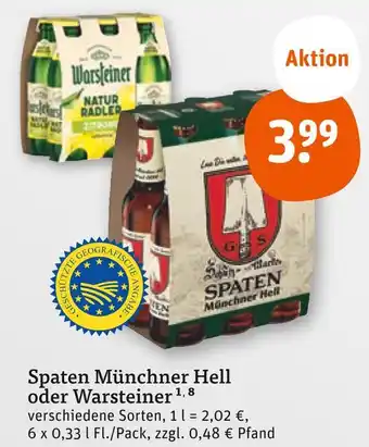 tegut Spaten münchner hell oder warsteiner Angebot