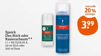 tegut Speick deo stick oder rasierschaum Angebot