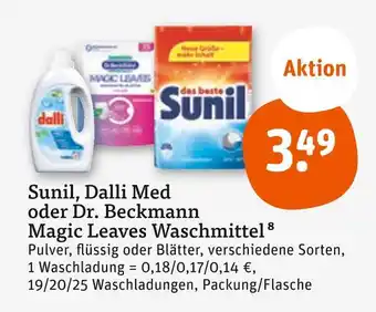 tegut Sunil, dalli med oder dr. beckmann magic leaves waschmittel Angebot