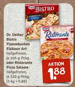 nahkauf Dr. oetker bistro flammkuchen elsässer art oder ristorante pizza salame Angebot