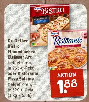 nahkauf Dr. oetker bistro flammkuchen elsässer art oder ristorante pizza salame Angebot