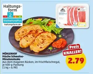 PENNY Mühlenhof frische schweine-minutensteaks Angebot