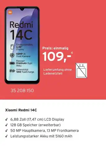 Tchibo Xiaomi smartphone redmi 14c Angebot