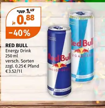 Müller Red bull energy drink Angebot