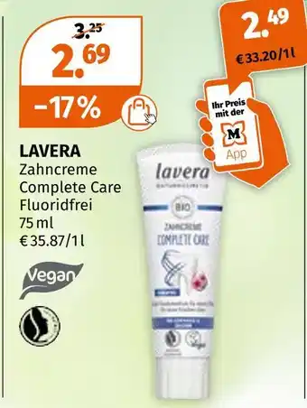 Müller Lavera zahncreme complete care fluoridfrei Angebot