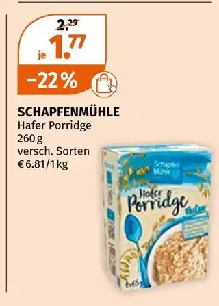 Müller Schapfenmühle hafer porridge Angebot