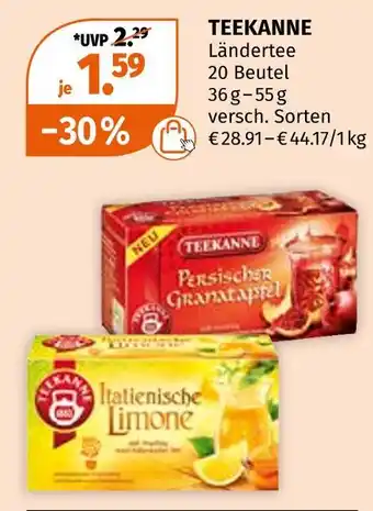 Müller Teekanne ländertee Angebot