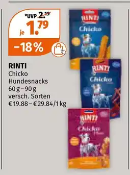 Müller Rinti chicko hundesnacks Angebot