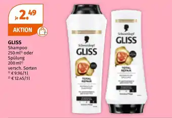 Müller Schwarzkopf gliss shampoo oder spülung Angebot