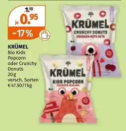 Müller Krümel kids popcorn oder crunchy donuts Angebot