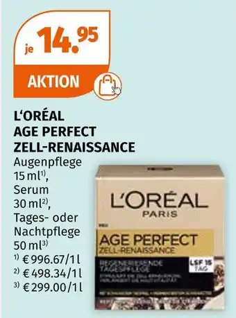 Müller L'oréal age perfect zell-renaissance augenpflege, serum oder tages- oder nachtpflege Angebot