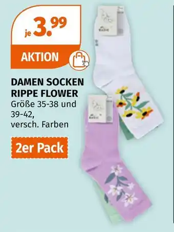 Müller Damen socken rippe flower Angebot