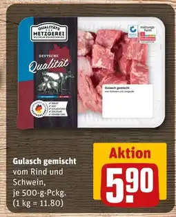 REWE Qualitäts metzgerei wilhelm brandenburg gulasch gemischt vom rind oder schwein Angebot