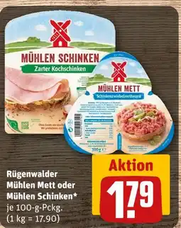 REWE Rügenwalder mühlen mett oder mühlen schinken Angebot