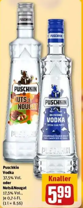 REWE Puschkin vodka oder nuts&nougat Angebot