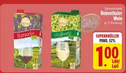 Edeka Rebenthaler rotwein oder weißwein Angebot