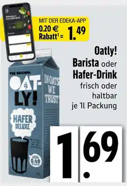 Edeka Oatly! barista oder hafer-drink Angebot