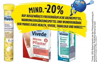 Edeka Elkos health, vivede, tabaluga, nobzzz mind. -20% Angebot