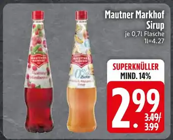 Edeka Mautner markhof himbeer sirup oder orangen sirup Angebot