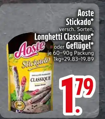 Edeka Aoste longhetti classique oder geflügel Angebot