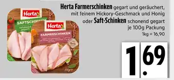 Edeka Herta farmerschinken oder saft-schinken Angebot