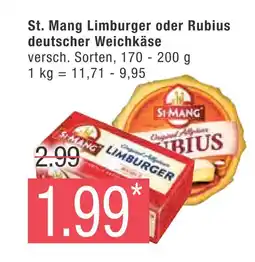 Marktkauf St. mang limburger oder rubius deutscher weichkäse Angebot