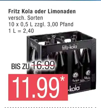 Marktkauf Fritz kola oder limonaden Angebot