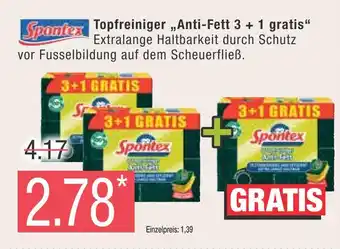 Marktkauf Spontex topfreiniger anti-fett 3 + 1 gratis Angebot