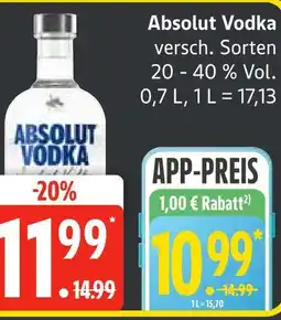 Edeka Absolut vodka Angebot