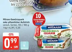 Edeka Milram gewürzquark oder pflanzlicher aufstrich Angebot