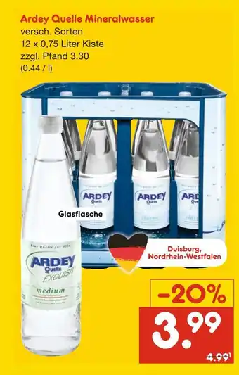 Netto Marken-Discount Ardey quelle mineralwasser Angebot