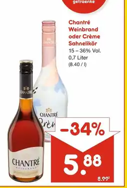 Netto Marken-Discount Chantré weinbrand oder crème sahnelikör Angebot