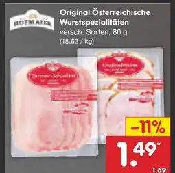 Netto Marken-Discount Hofmaier original österreichische wurstspezialitäten Angebot