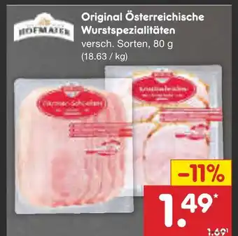 Netto Marken-Discount Hofmaier original österreichische wurstspezialitäten Angebot