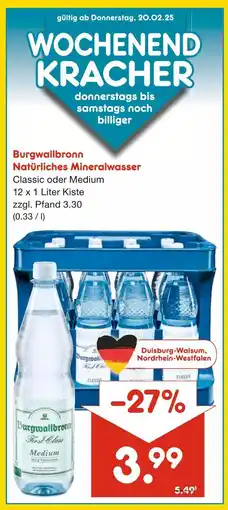 Netto Marken-Discount Burgwallbronn natürliches mineralwasser Angebot