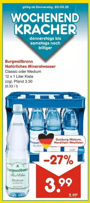 Netto Marken-Discount Burgwallbronn natürliches mineralwasser Angebot