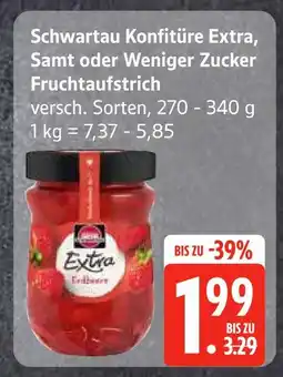 Edeka Schwartau konfitüre extra, samt oder weniger zucker fruchtaufstrich Angebot