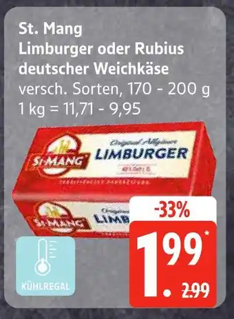 Edeka St. mang limburger oder rubius deutscher weichkäse Angebot