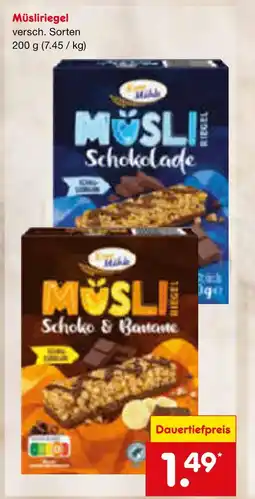 Netto Marken-Discount Müsliriegel Angebot