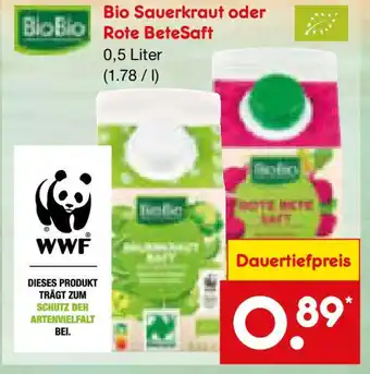 Netto Marken-Discount Biobio bio sauerkraut oder rote betesaft Angebot