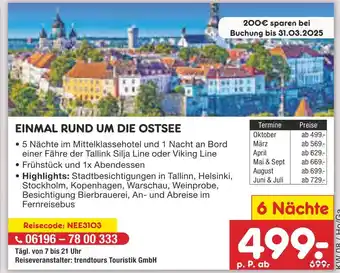 Netto Marken-Discount Netto reisen einmal rund um die ostsee Angebot