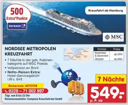 Netto Marken-Discount Netto reisen nordsee metropolen kreuzfahrt Angebot