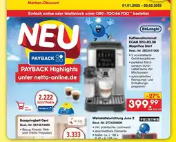 Netto Marken-Discount Delonghi kaffeevollautomat ecam 220.80.sb magnifica start Angebot